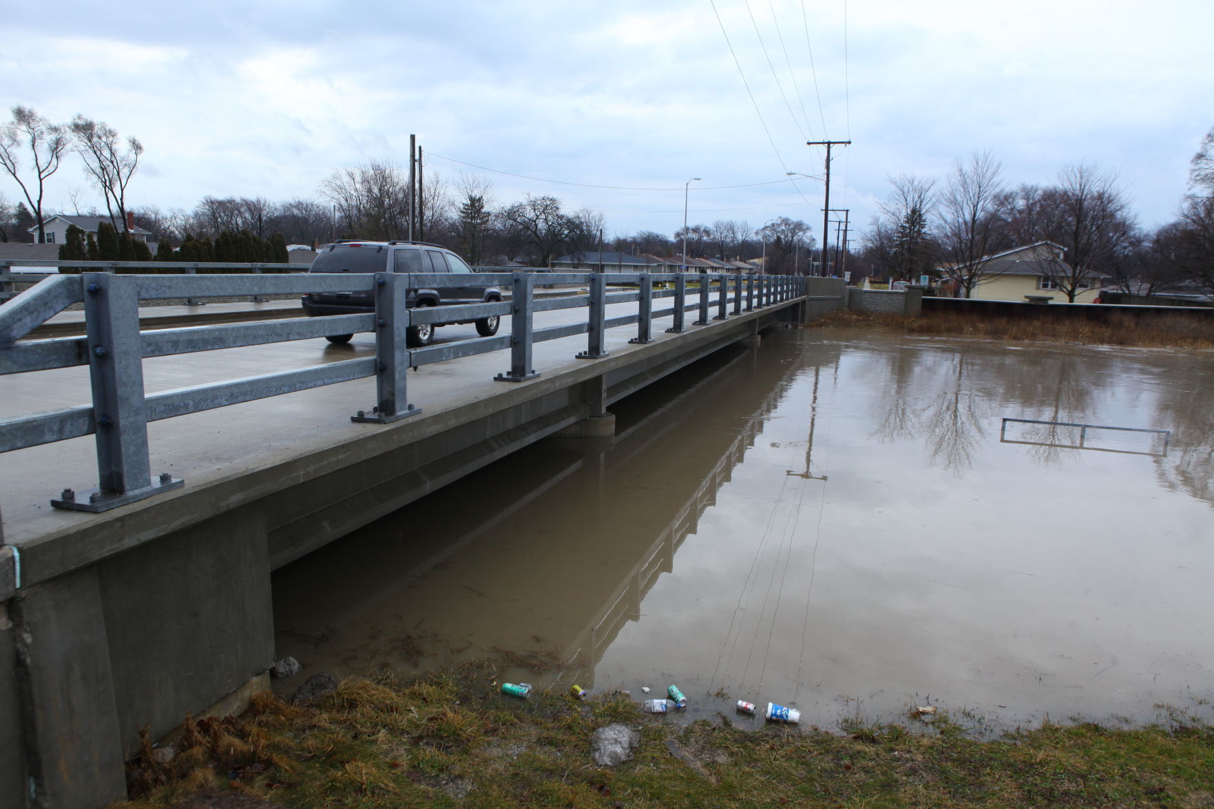 Little Calumet River with rising water levels